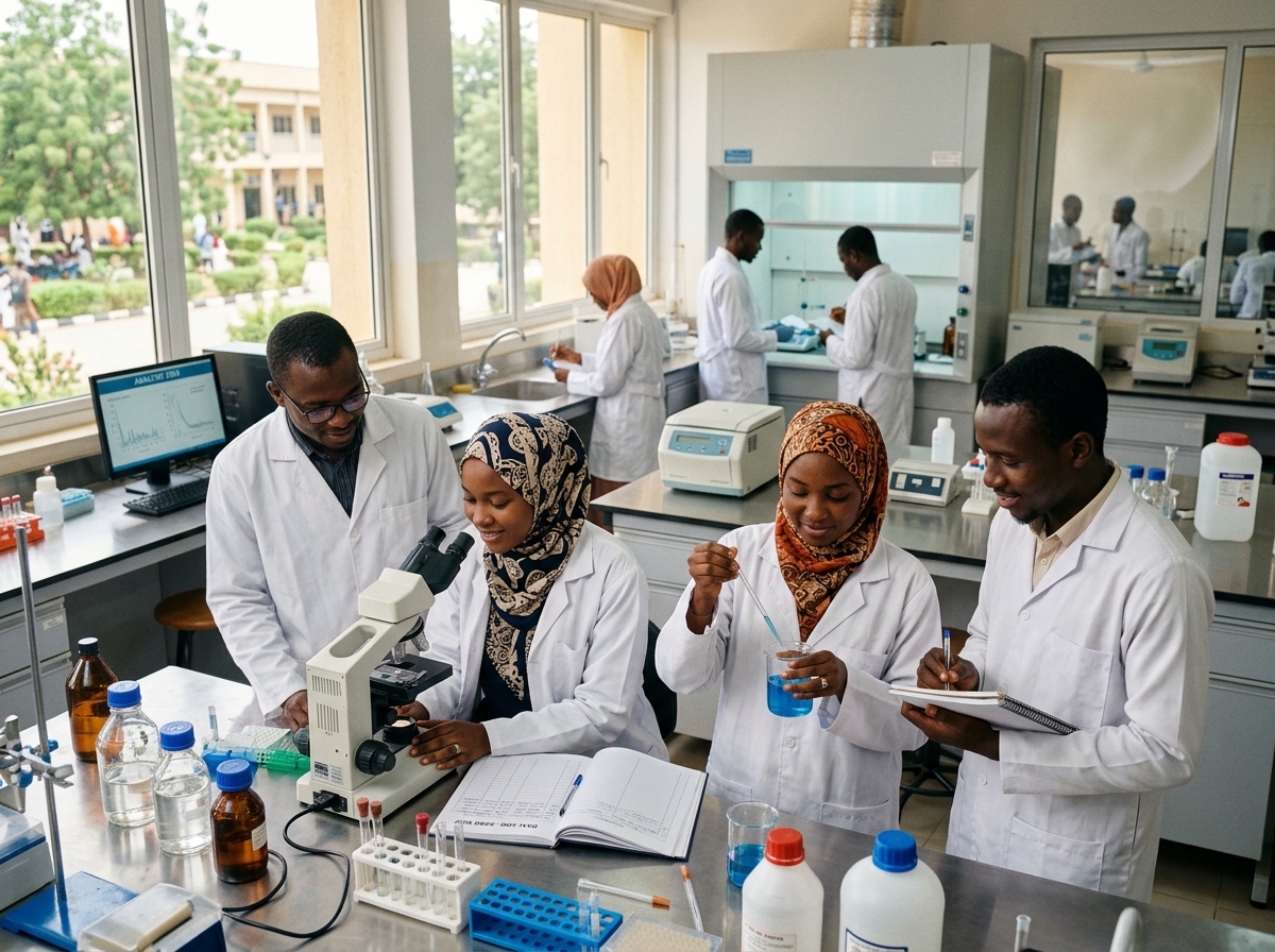 Kano Science Students and Researchers in Laboratory